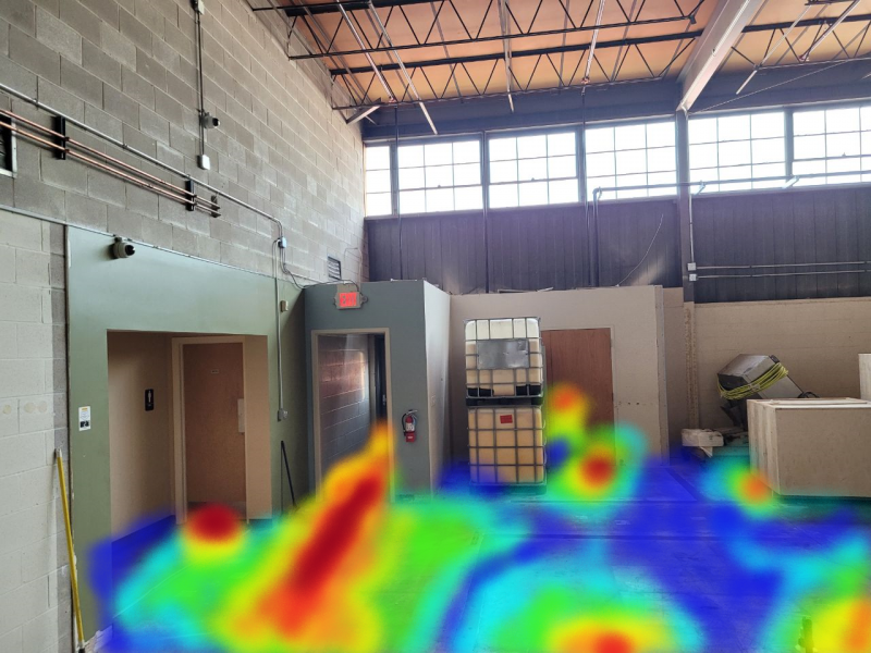 Heat map example from thermal security camera systems