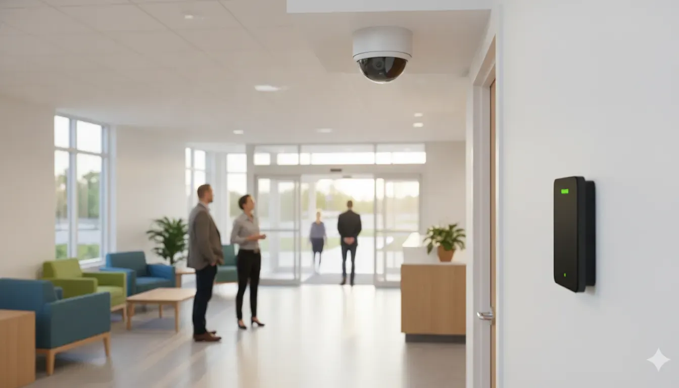 Healthcare facility security systems planned for a welcoming clinic entrance