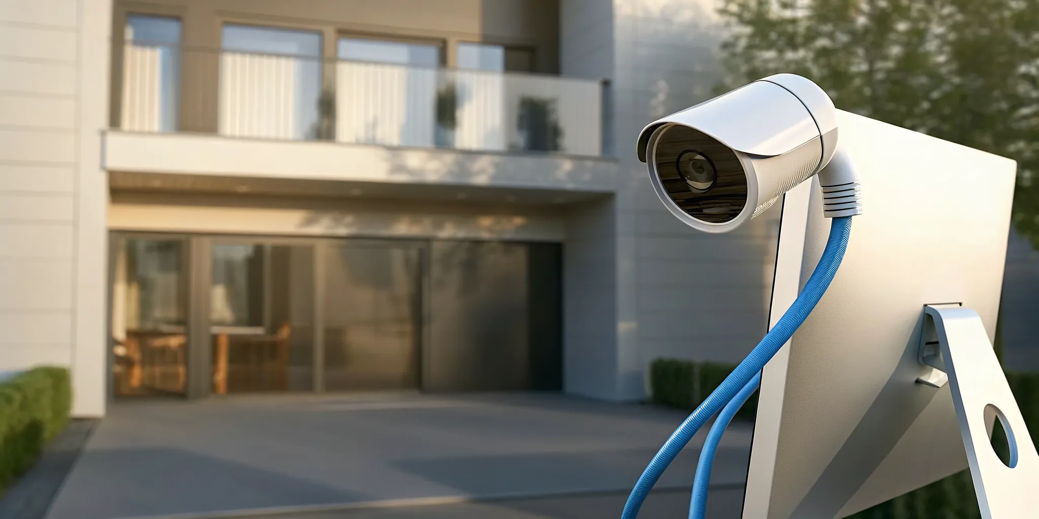 Outdoor security cameras providing home surveillance without a wifi connection.
