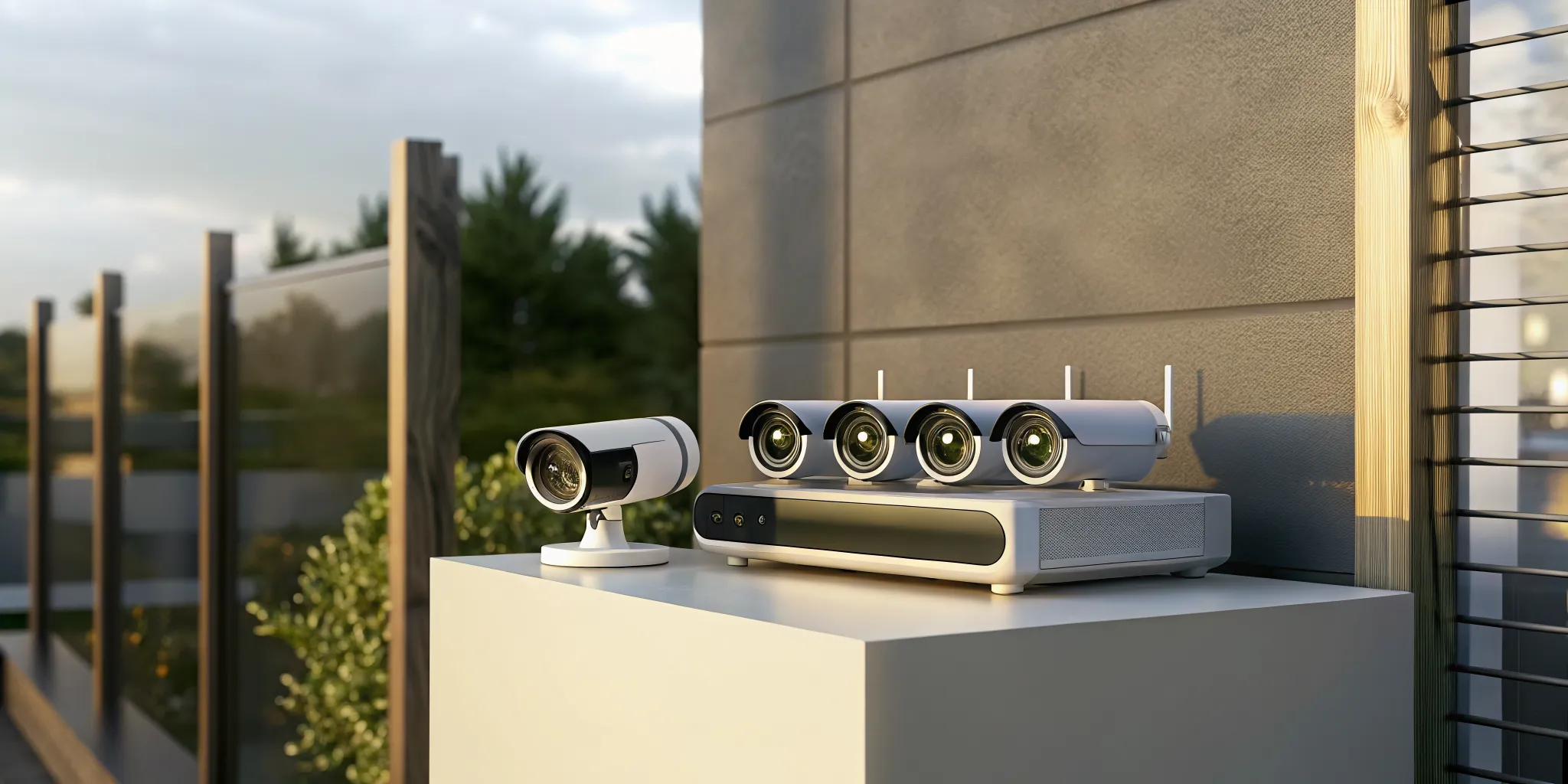 Outdoor security cameras and a DVR system providing surveillance without WiFi.