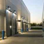 Modern warehouse protected by after-hours security monitoring