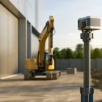 Construction equipment tracking device installed on an excavator.