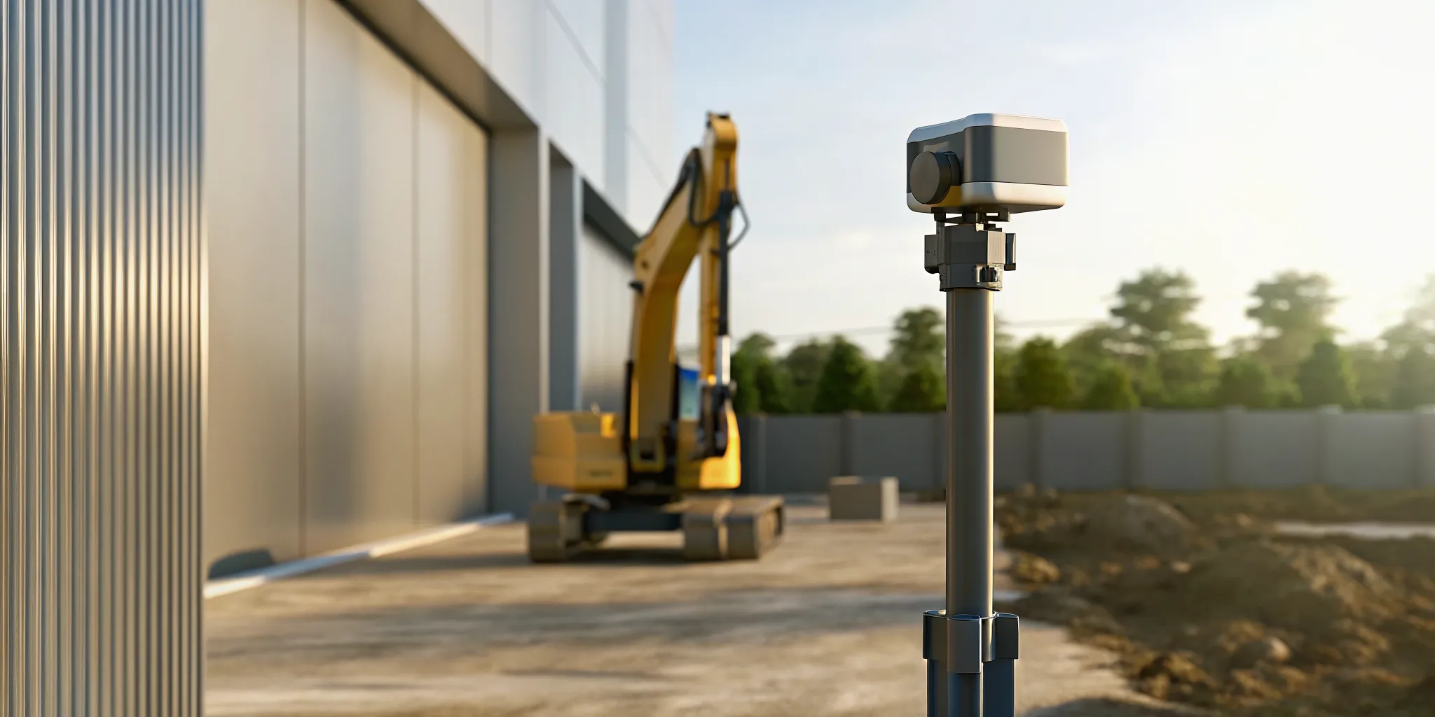 Construction equipment tracking device installed on an excavator.